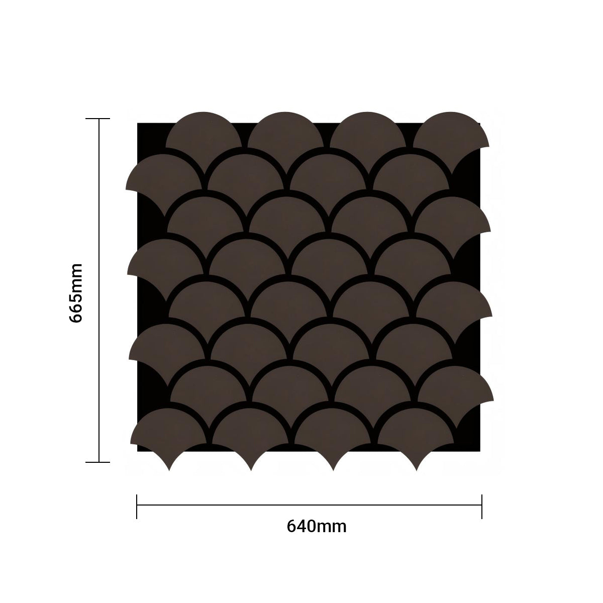 Modern Fish Scale Pattern Acoustic Wall Panel - PET + MDF Size: 640 x 665 x17 mm (Pack of 4)