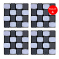 Modern 3D Checkerboard Acoustic Panel - Black & Grey - PET + MDF Size: 610 x 610 x 17 mm (Pack of 4)