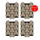 Geometric Acoustic Panel with Wooden Hexagon Pattern - PET + MDF Size: 620 x 800 x17 mm (Pack of 4)