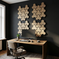 Britwall Acoustic Wall Panel Wooden Hexagon Pattern PET + MDF Pack of 4 – Geometric