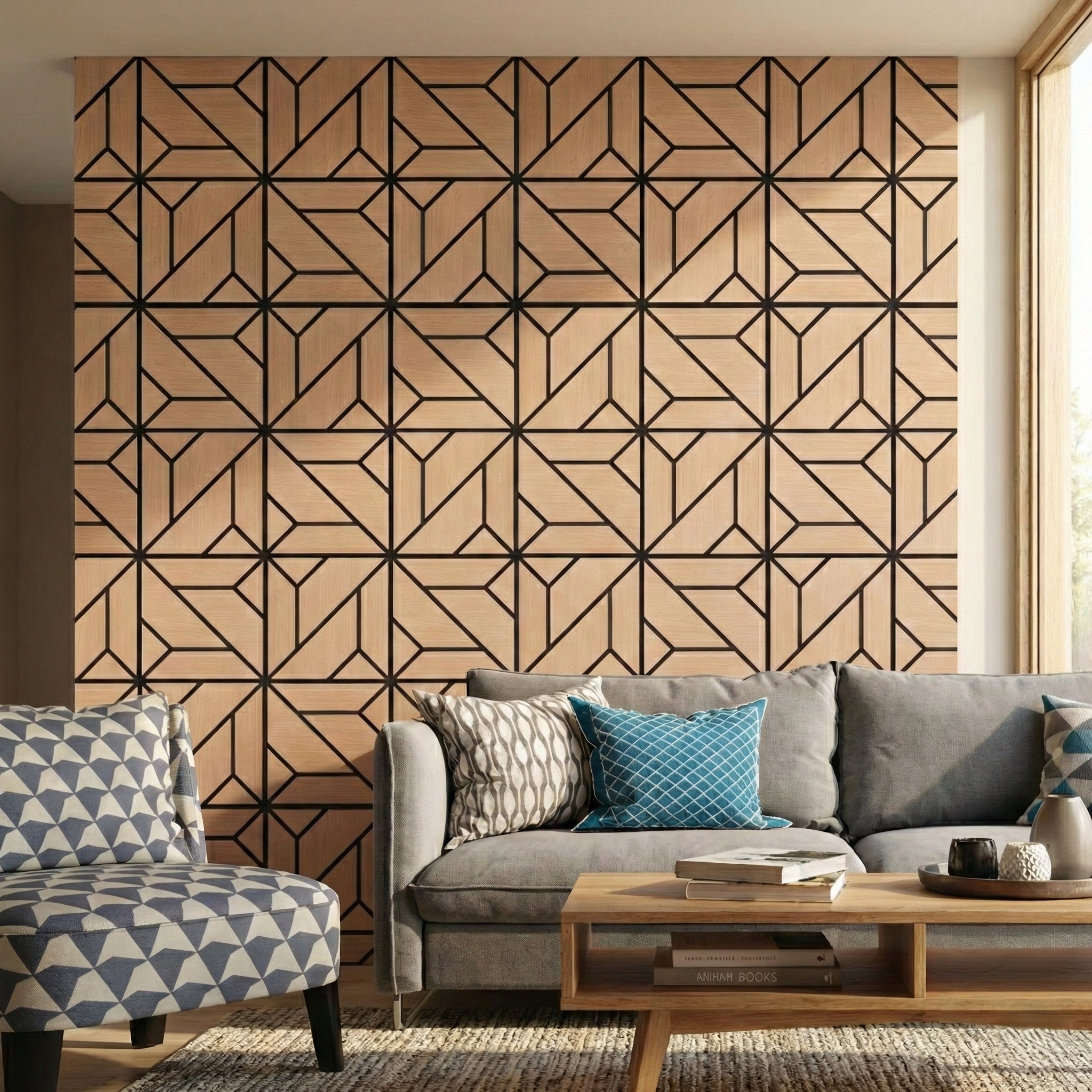 Britwall Acoustic Wall Panel EchoGrid PET + MDF Pack of 4 – EchoGrid