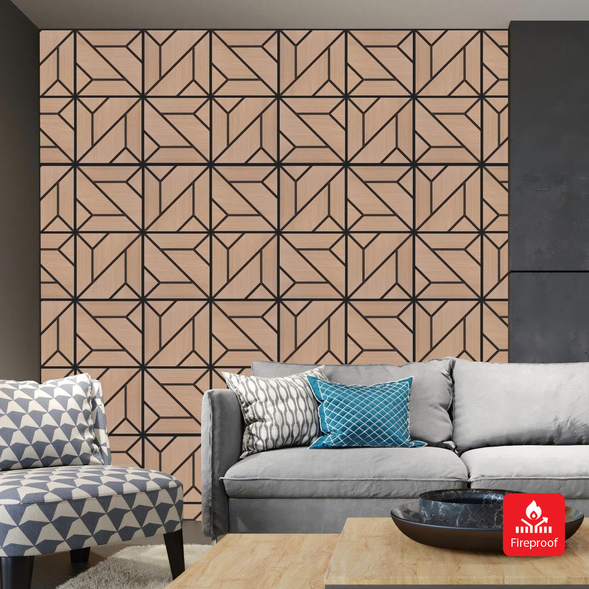 Britwall Acoustic Wall Panel EchoGrid PET + MDF Pack of 4 – EchoGrid