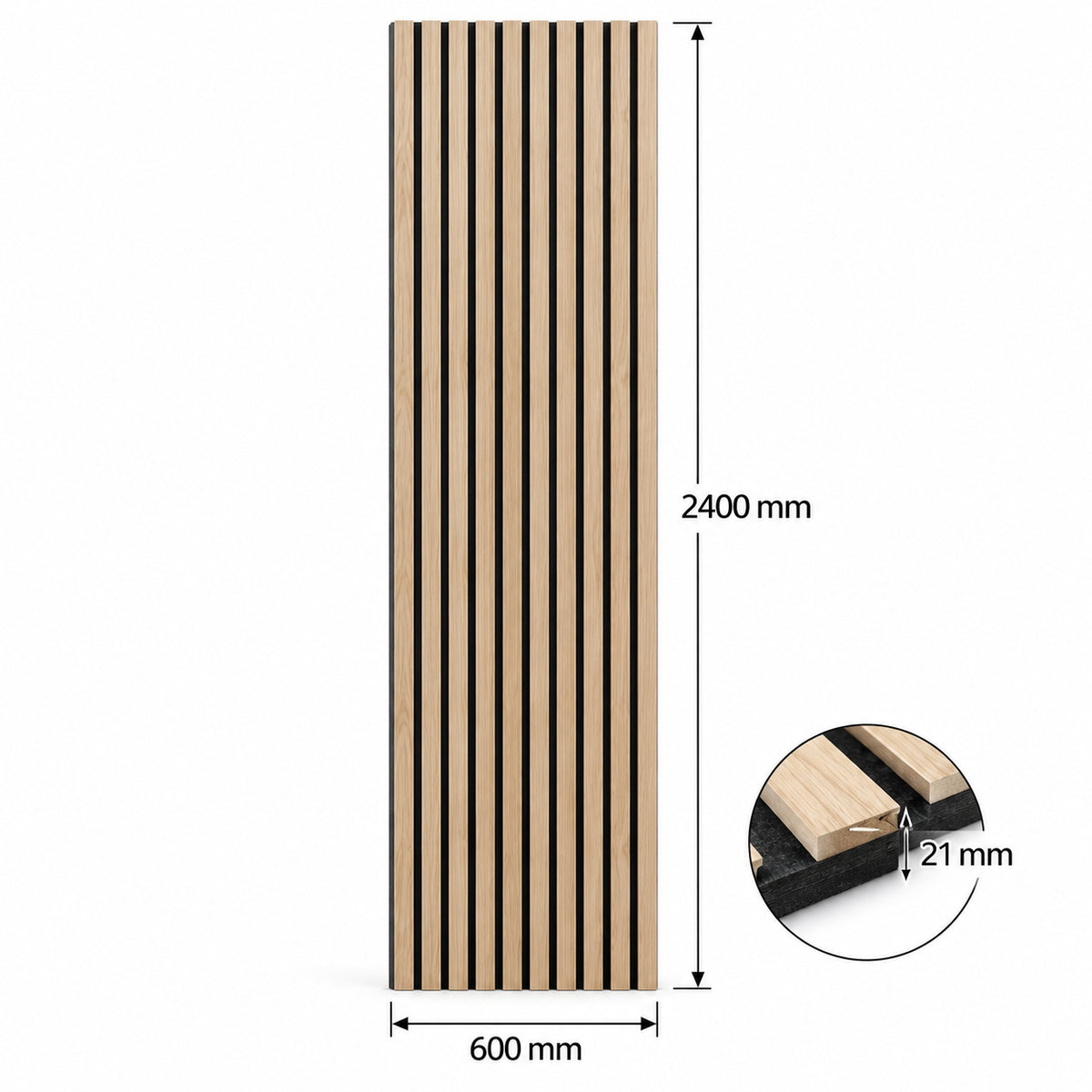 Linear Acoustic Wall Panel -  PET + MDF Size: 605 x 2400 mm (Pack of 2)