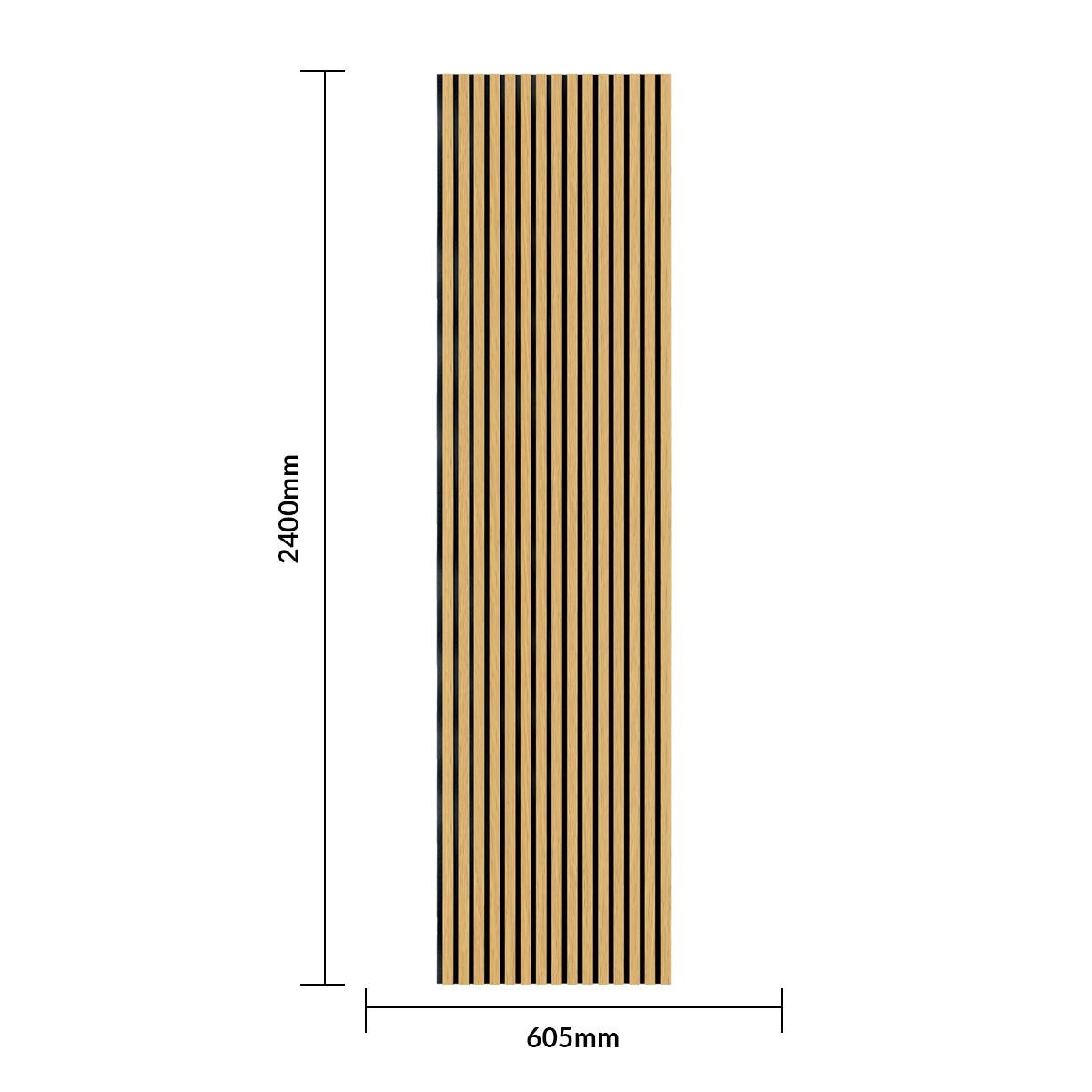 Linear Acoustic Wall Panel -  PET + MDF Size: 605 x 2400 mm (Pack of 2)
