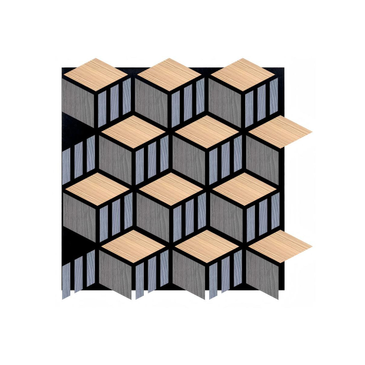 Britwall Acoustic Wall Panel HexaCube PET + MDF Pack of 4 – HexaCube
