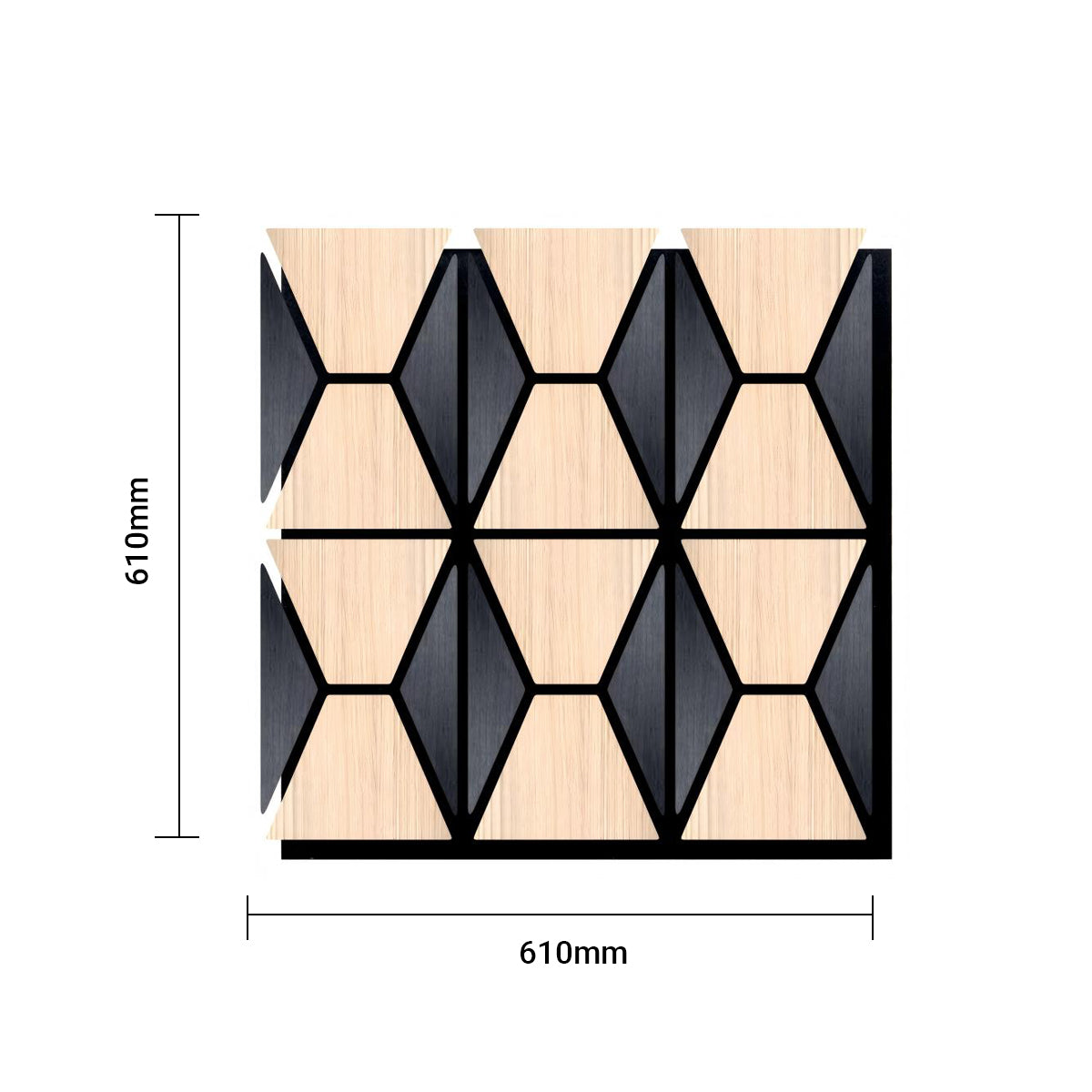 Geometric Harmony Acoustic Panel  - PET + MDF Size: 610 x 610 x 17 mm (Pack of 4)
