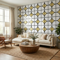 Decorative Acoustic Wall Panel PET + MDF Pack of 4 – Modern Grid Glass Design