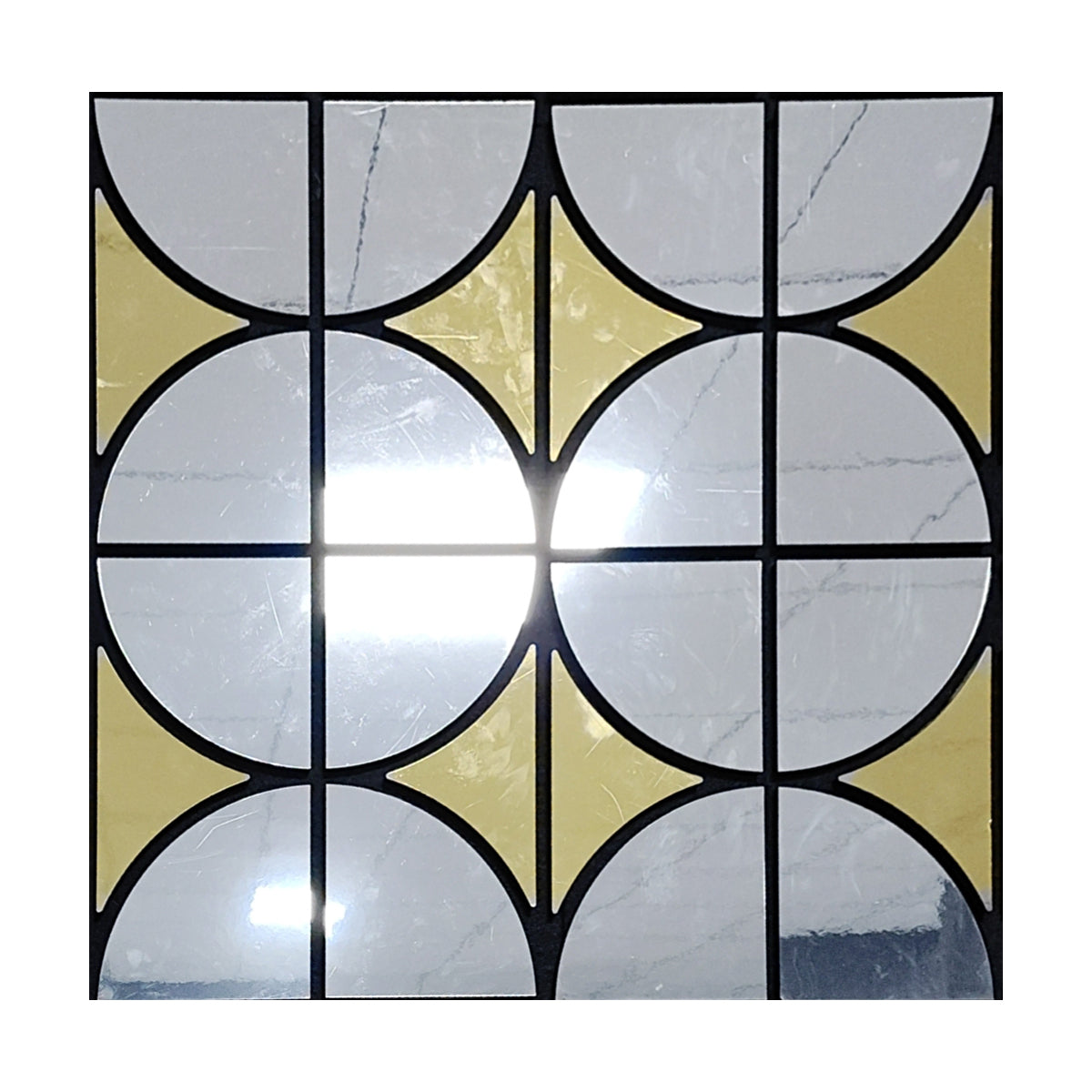 Decorative Acoustic Wall Panel PET + MDF Pack of 4 – Modern Grid Glass Design
