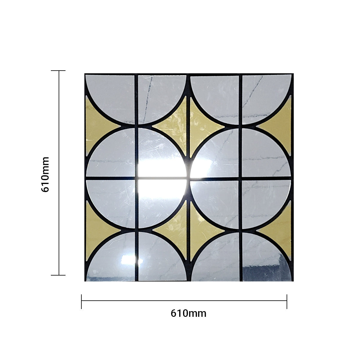 Decorative Acoustic Wall Panel PET + MDF Pack of 4 – Modern Grid Glass Design