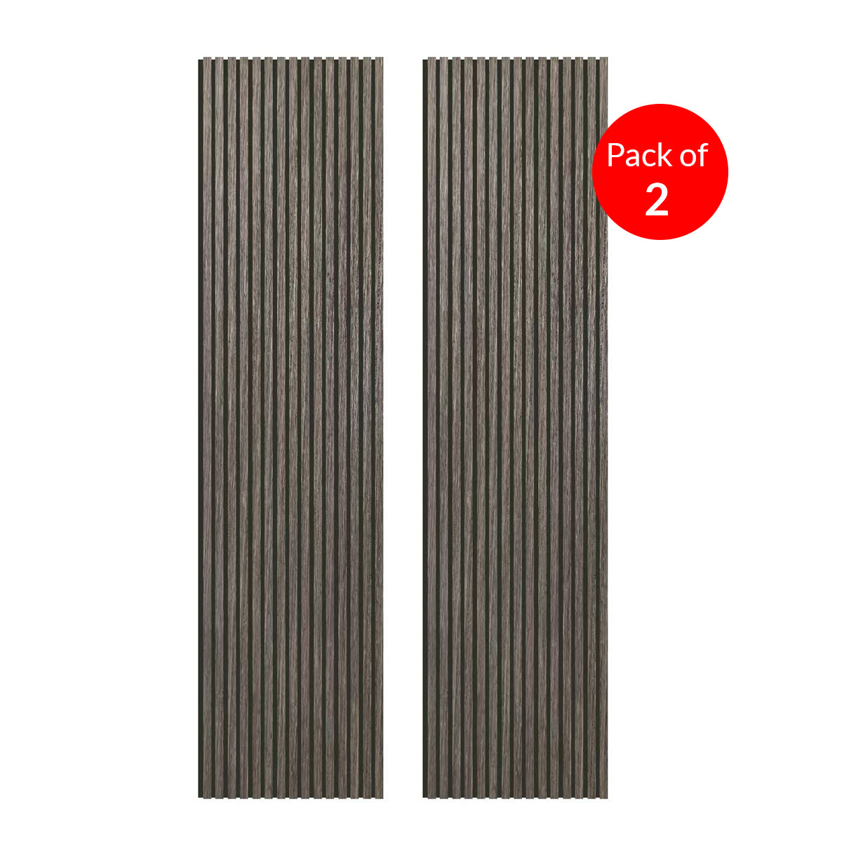 Linear Acoustic Wall Panel -  PET + MDF, Warm Brown Wood Grain Size: 2400*600*21mm (Pack of 2)