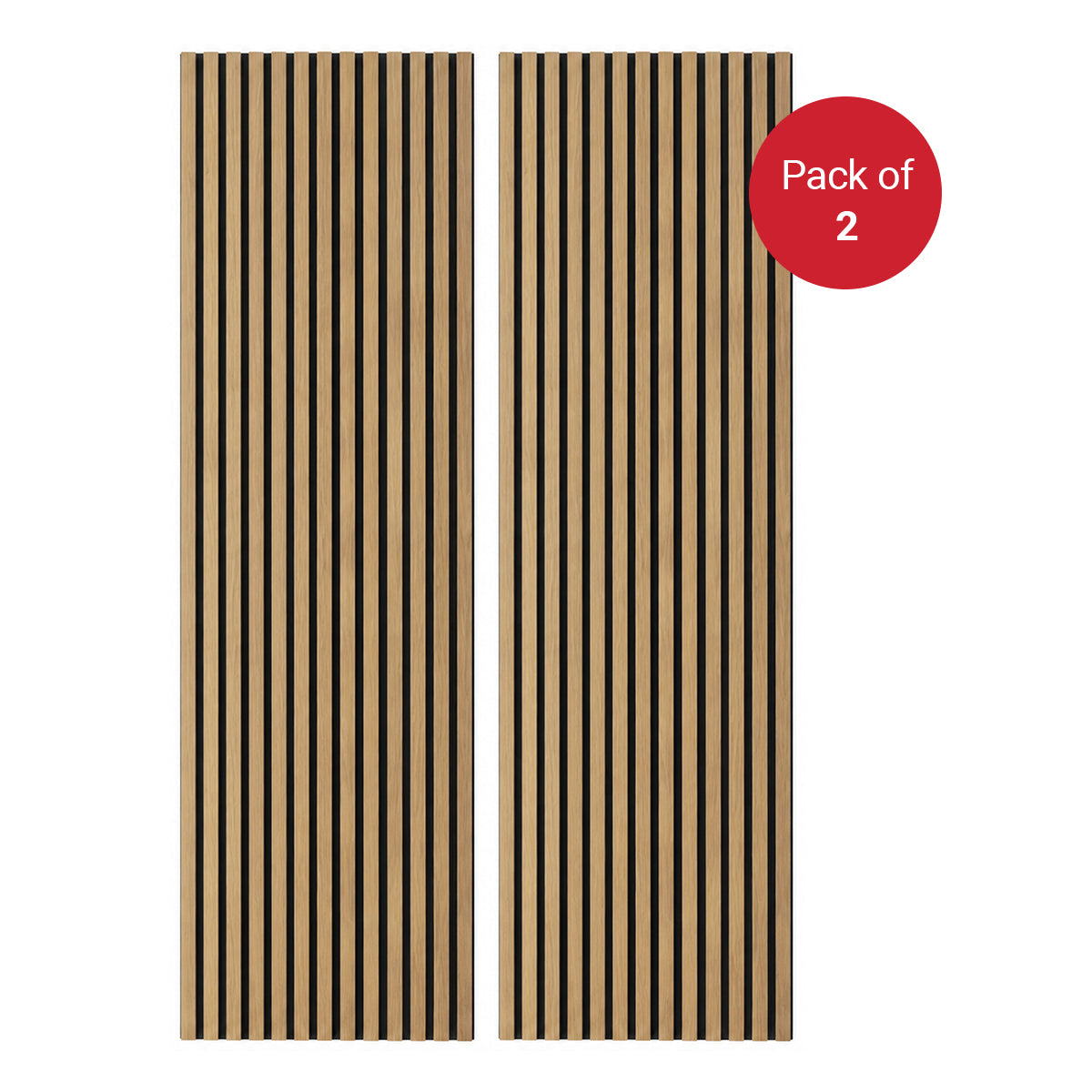 Linear Acoustic Wall Panel -  PET + MDF, Warm Brown Wood Grain Size: 2400*600*21mm (Pack of 2)
