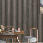 Linear Acoustic Wall Panel -  PET + MDF, Warm Brown Wood Grain Size: 2400*600*21mm (Pack of 2)