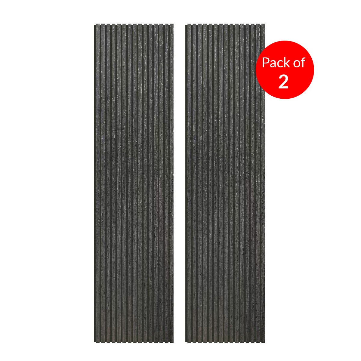 Linear Acoustic Wall Panel -  PET + MDF, PW-Grey Engineer Wood  Size: 2400*600*21mm (Pack of 2)
