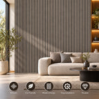 Britwall Linear Acoustic Slat Wall Panel – Dark Brown Wood Grain, 2400×600×21 mm, Pack of 2