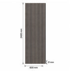 Britwall Linear Acoustic Slat Wall Panel – Dark Brown Wood Grain, 2400×600×21 mm, Pack of 2