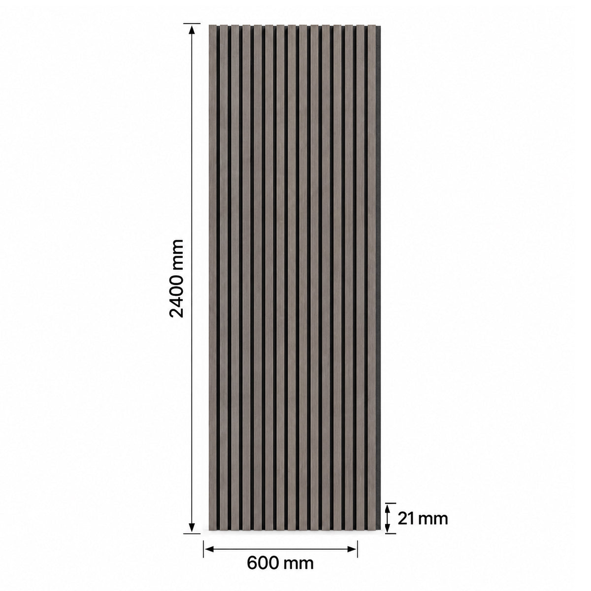 Britwall Linear Acoustic Slat Wall Panel – Dark Brown Wood Grain, 2400×600×21 mm, Pack of 2