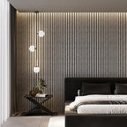 BRITWALL Linear Acoustic Wall Panel, 2400x600x21mm (Pack of 2) – Beige Gold Dot Design