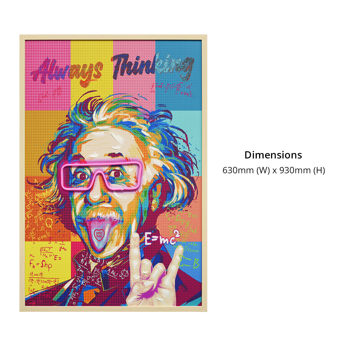 Britwall LED Wall Art Einstein Follow Your Dreams Illuminated Canvas 63x93cm with UK Plug & ON Off Switch  Can be Sold