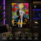 Britwall LED Wall Art Einstein E=mc² Illuminated Canvas 63x93cm with UK Plug & ON Off Switch