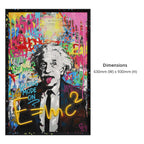 Britwall LED Wall Art Einstein E=mc² Illuminated Canvas 63x93cm with UK Plug & ON Off Switch