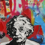 Britwall LED Wall Art Einstein Dream Bigger Illuminated Canvas 63x93cm with UK Plug & ON Off Switch