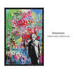 Britwall LED Wall Art Einstein Dream Bigger Illuminated Canvas 63x93cm with UK Plug & ON Off Switch