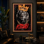 Britwall LED Wall Art Lion King Illuminated Canvas 61.6x91.6cm with UK Plug & ON Off Switch