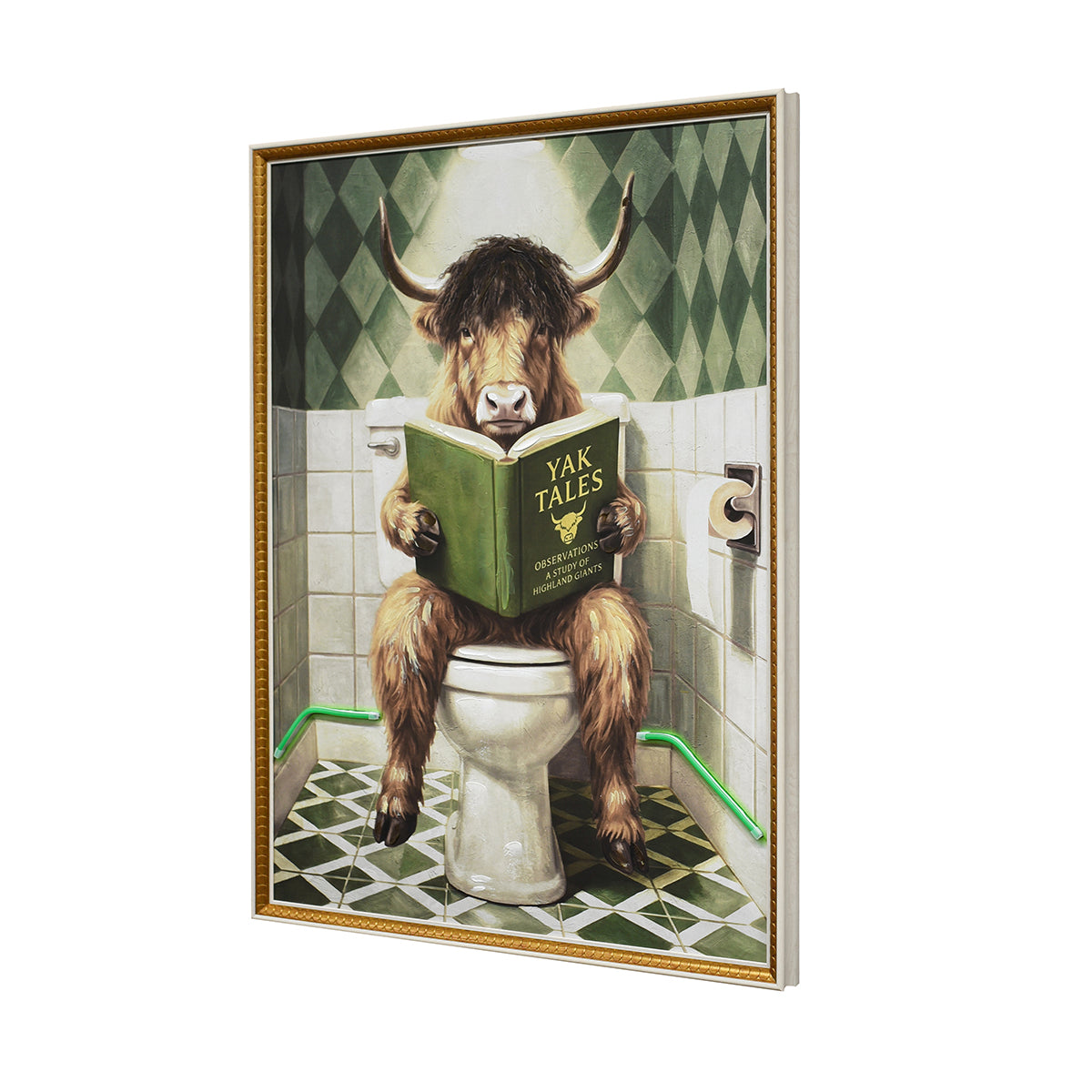 Britwall LED Wall Art Bull Yak Tales Illuminated Canvas 63x83cm with UK Plug & ON Off Switch