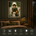Britwall LED Wall Art Bull Yak Tales Illuminated Canvas 63x83cm with UK Plug & ON Off Switch