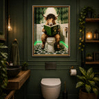 Britwall LED Wall Art Bull Yak Tales Illuminated Canvas 63x83cm with UK Plug & ON Off Switch