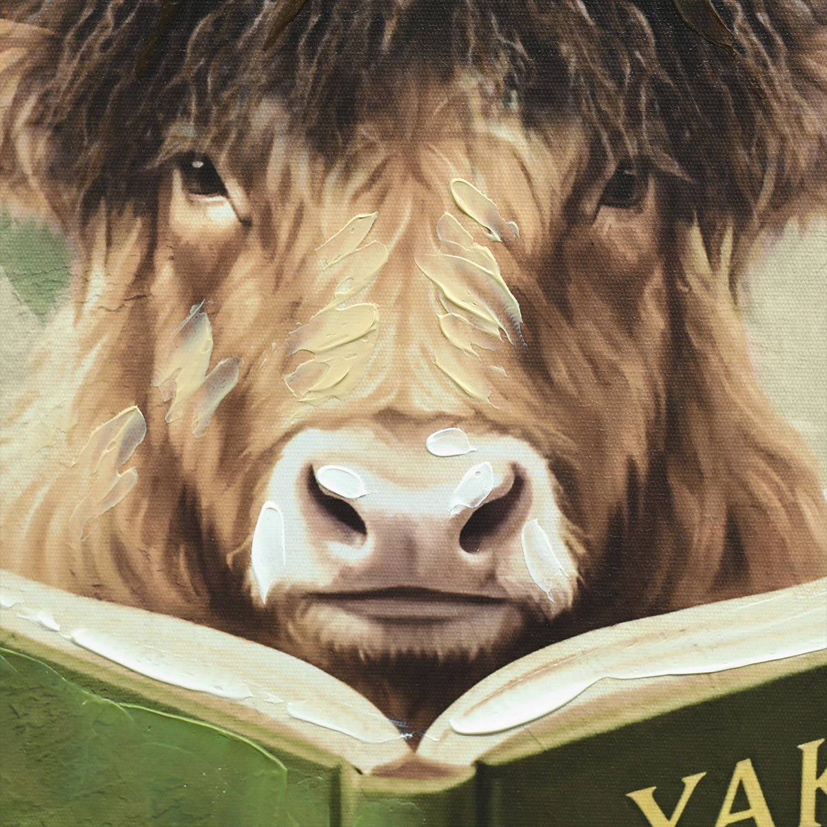 Britwall LED Wall Art Bull Yak Tales Illuminated Canvas 63x83cm with UK Plug & ON Off Switch