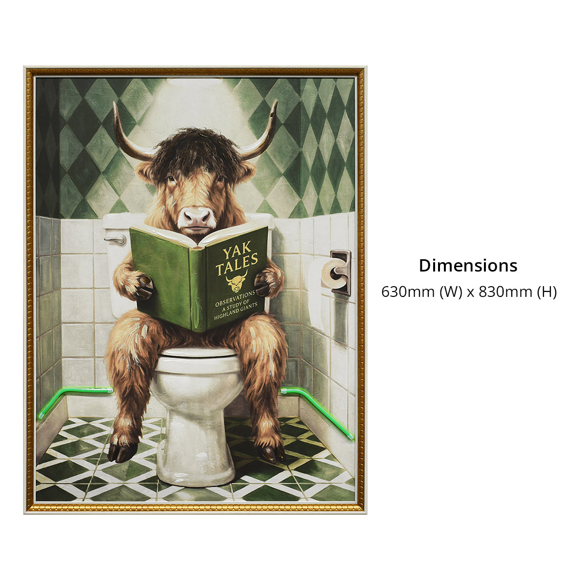 Britwall LED Wall Art Bull Yak Tales Illuminated Canvas 63x83cm with UK Plug & ON Off Switch
