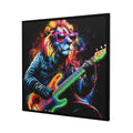 Britwall LED Wall Art Lion with Guitar Illuminated Canvas 83x83cm with UK Plug & ON Off Switch