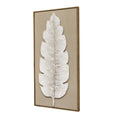 Britwall LED Wall Art White Leaf Illuminated Canvas 50x100cm with UK Plug & ON Off Switch
