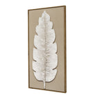 Britwall LED Wall Art White Leaf Illuminated Canvas 50x100cm with UK Plug & ON Off Switch