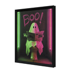 Britwall LED Wall Art Boo Halloween Illuminated Canvas 43x53cm with UK Plug & ON Off Switch