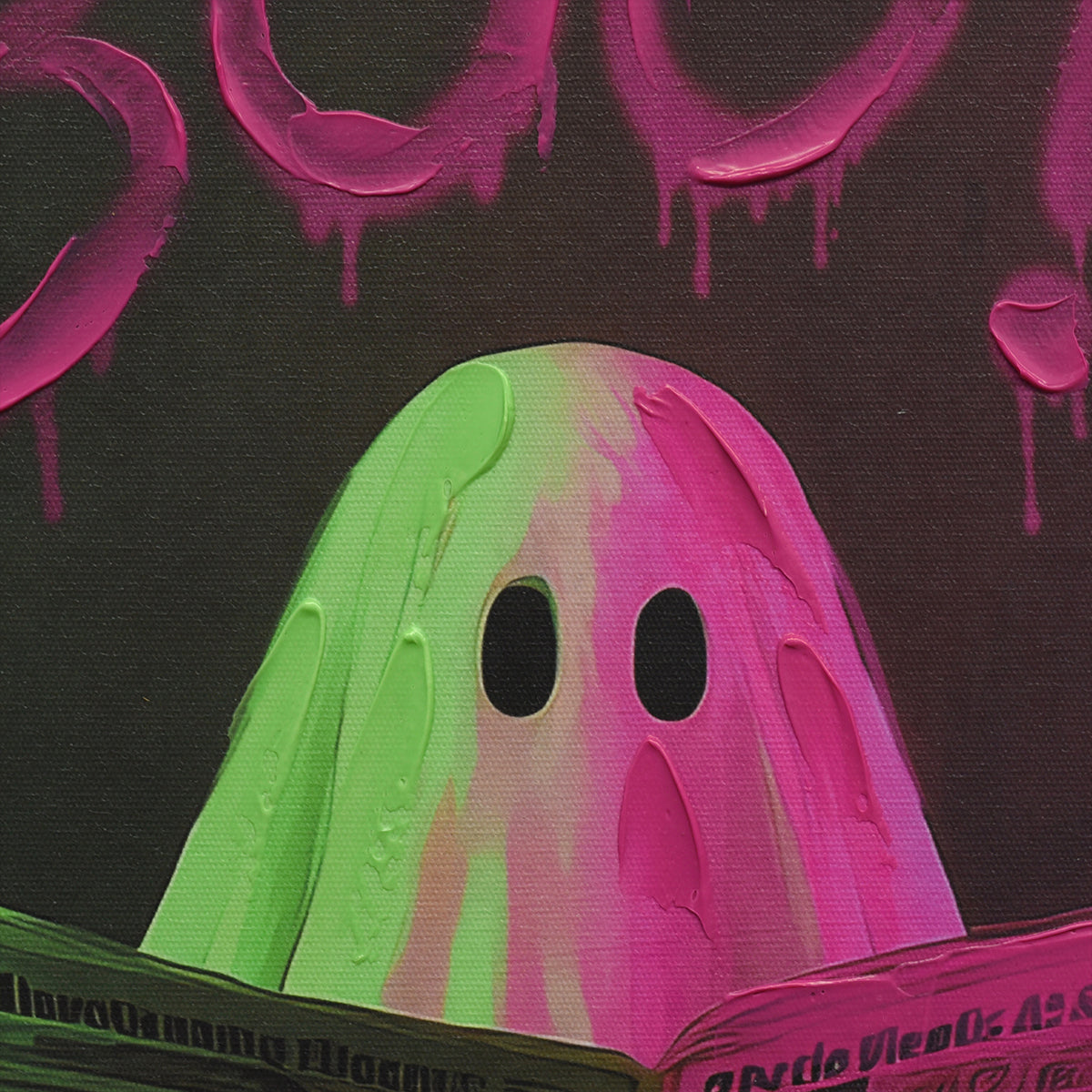Britwall LED Wall Art Boo Halloween Illuminated Canvas 43x53cm with UK Plug & ON Off Switch