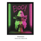 Britwall LED Wall Art Boo Halloween Illuminated Canvas 43x53cm with UK Plug & ON Off Switch