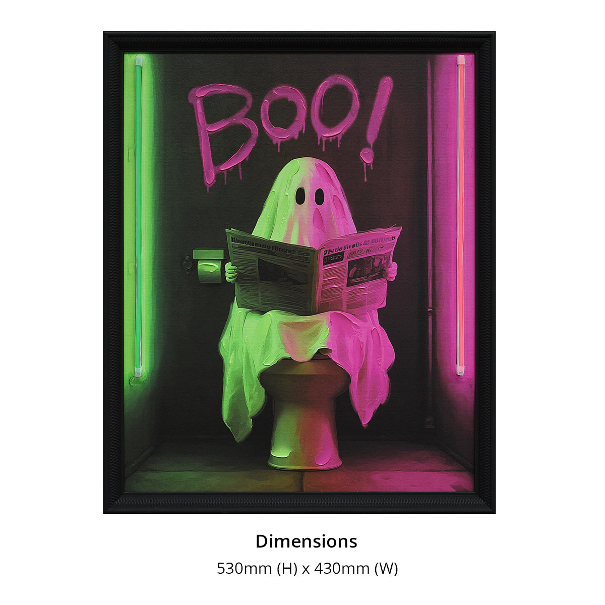 Britwall LED Wall Art Boo Halloween Illuminated Canvas 43x53cm with UK Plug & ON Off Switch