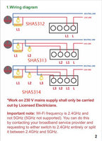 ENER-J No Neutral Wire Smart Switch – 2 Gang WiFi Switch, Alexa Compatible, Black UK Glass Panel