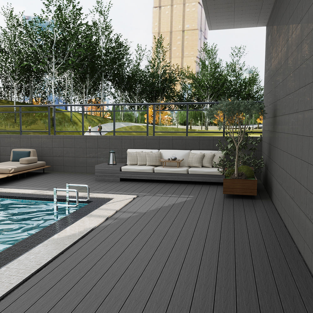 Britwall 3D Embossed Composite Decking Light Grey 4000 x 148 x 21 mm Slip Resistant Outdoor Deck Board