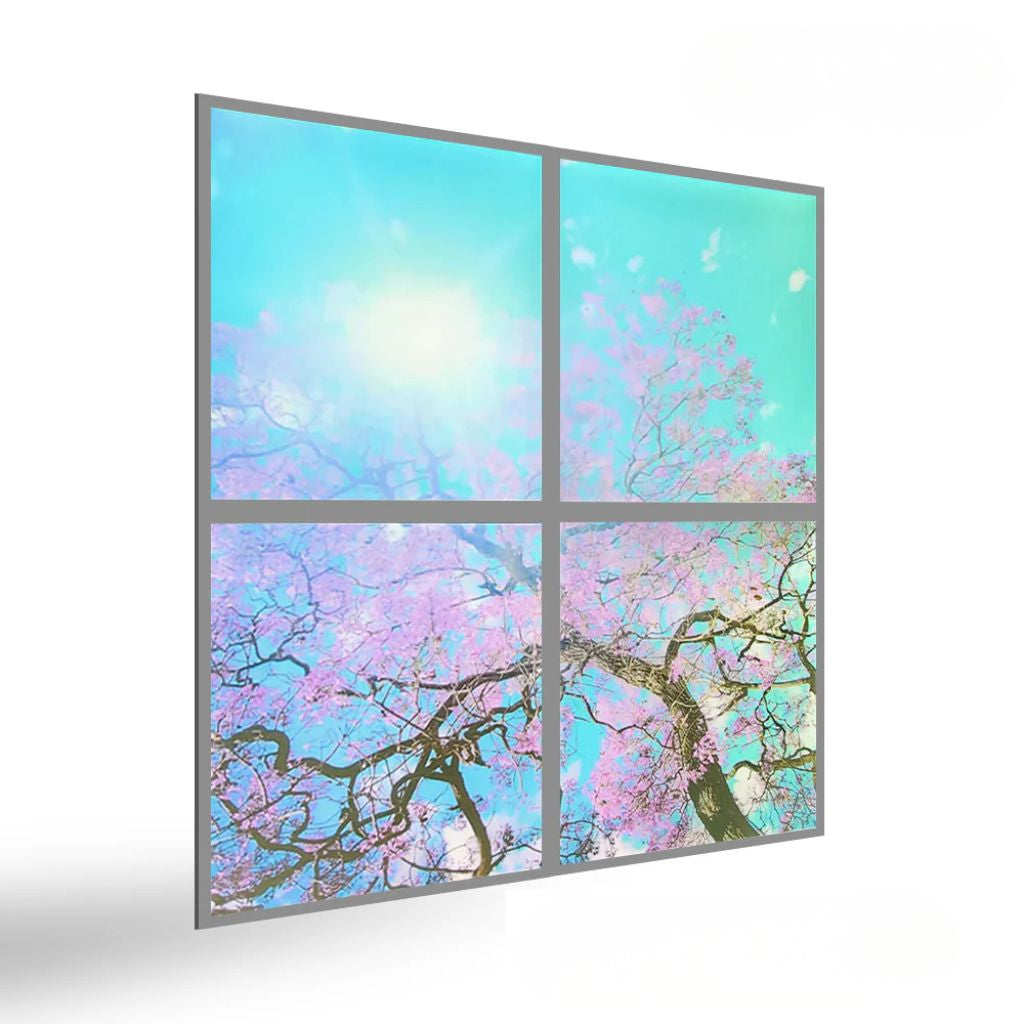 60x60cms SKY Panel with Cherry blossom trees 2D Effect (4 pcs set)