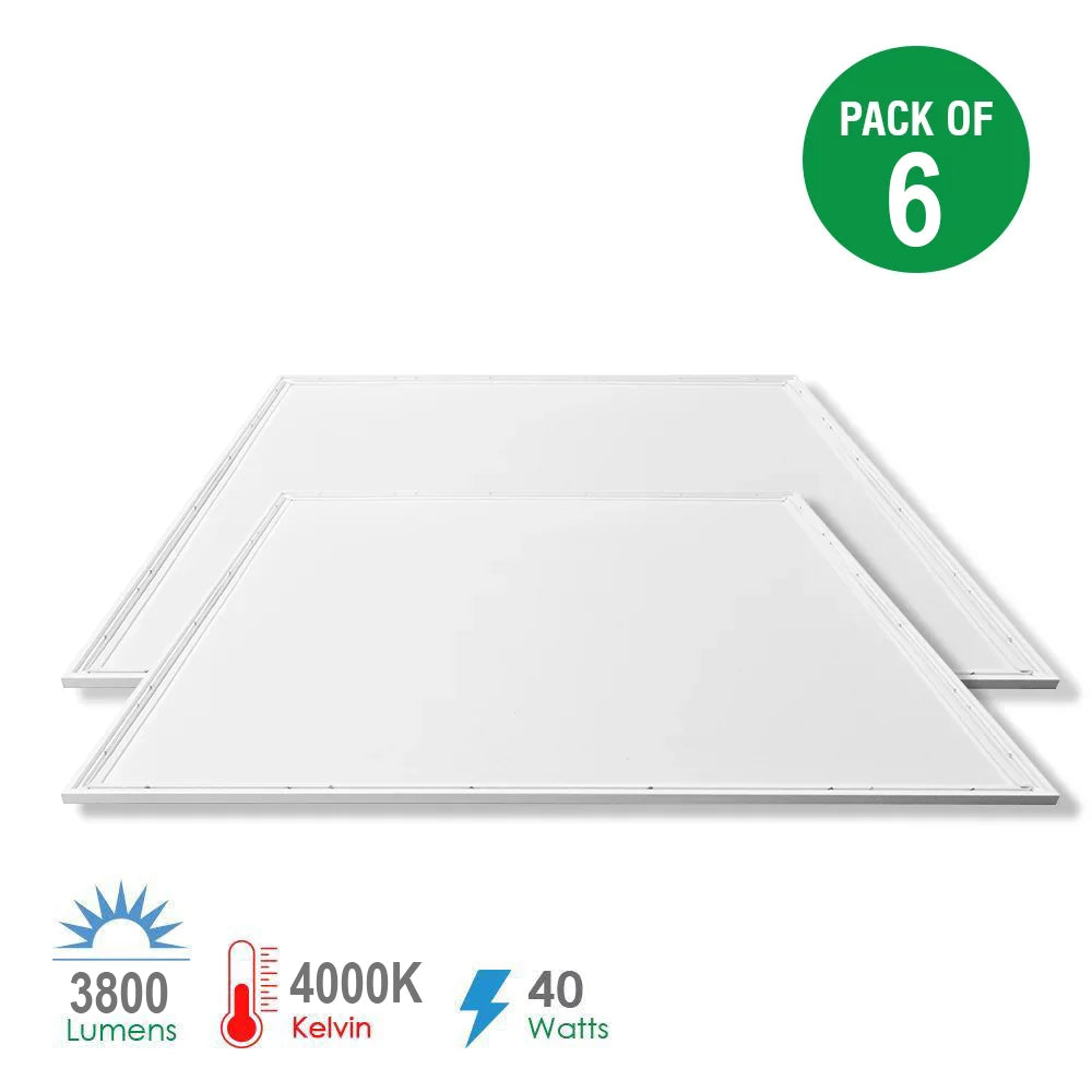 595x595x30 MM, 40W LED Ceiling Slim Backlit Panel 4000K, IP20 Rating to Prevent Dirt, Moist, Eco Friendly, No Harmful Elements, 2 Years Warranty | Pack of 6