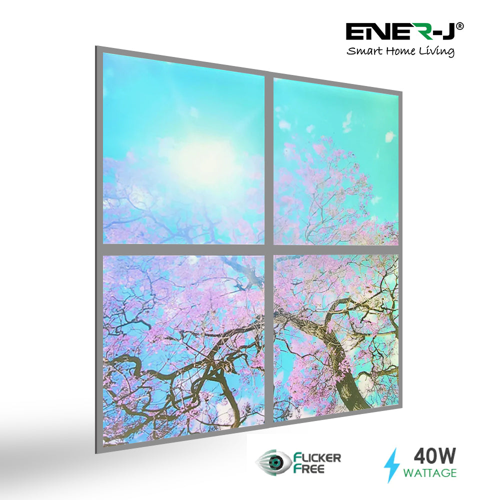 60x60cms SKY Panel with Cherry blossom trees 2D Effect (4 pcs set)