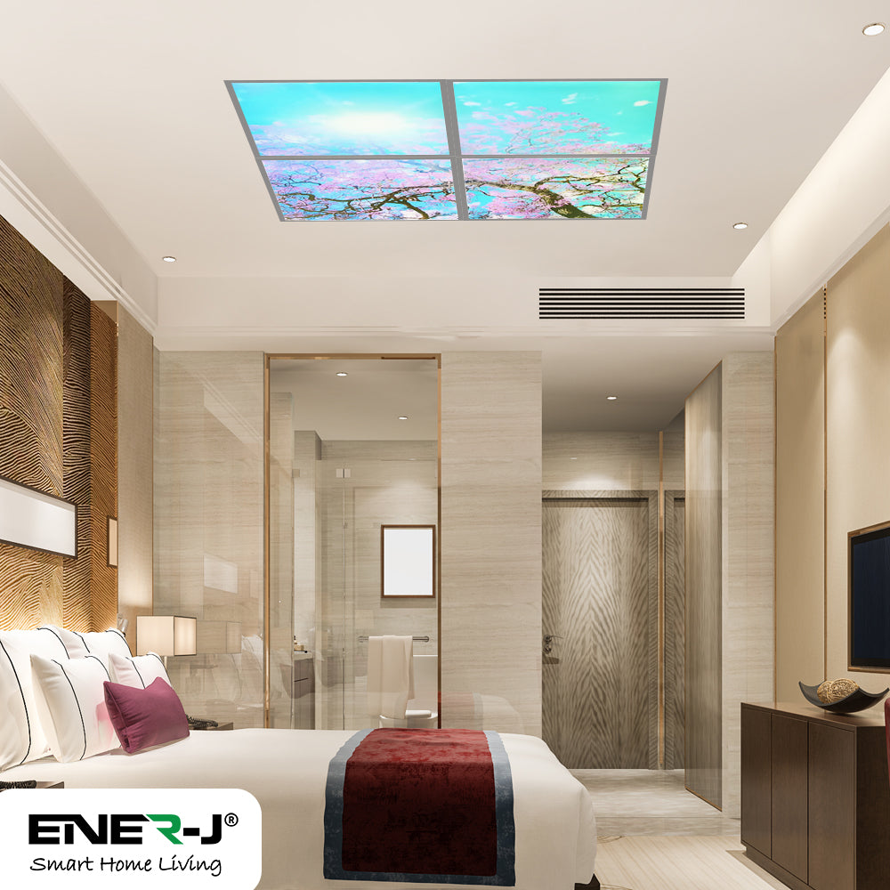 60x60cms SKY Panel with Cherry blossom trees 2D Effect (4 pcs set)