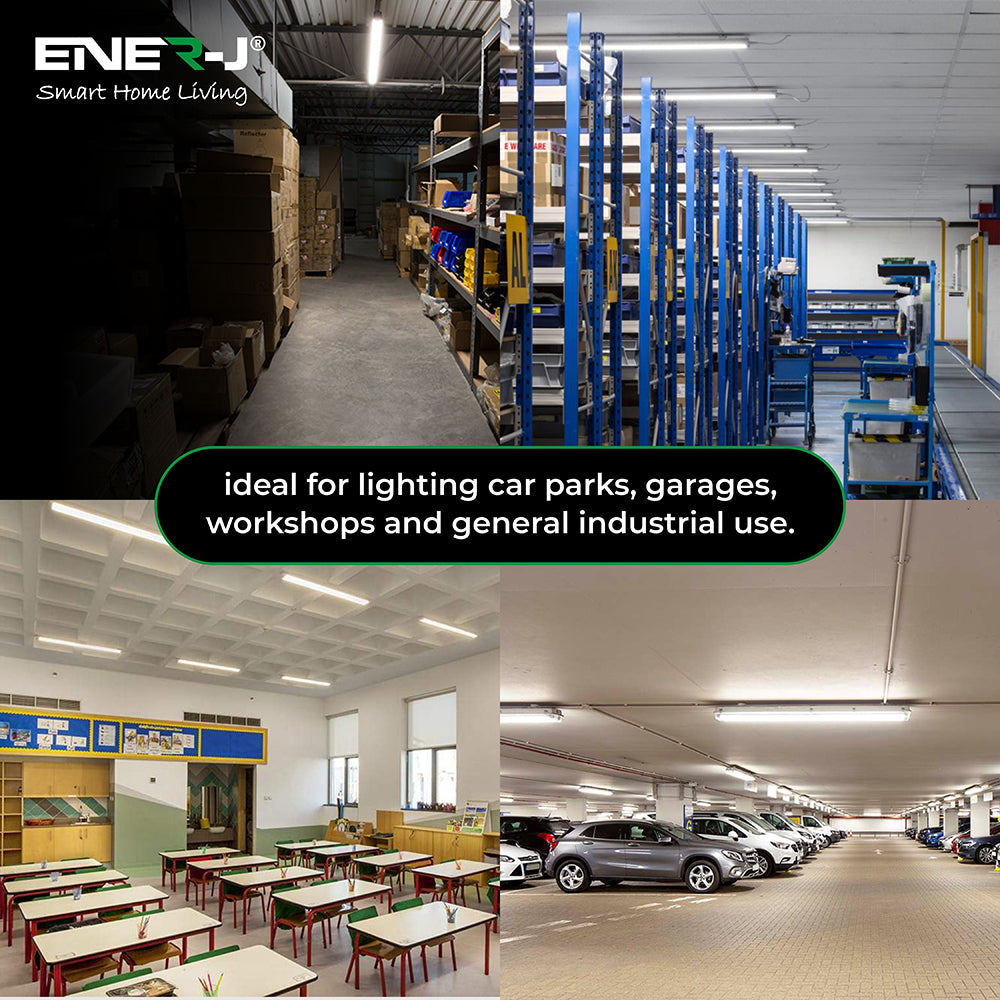 LED Non Corrosive IP65 Power Selectable & CCT Selectable Fitting, 1.5m, 50W, 120 Lumens per Watt | Single pack