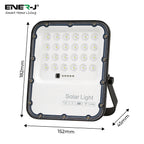 50W LED Floodlight Outdoor with Solar Panel, IP65 Waterproof, 1100 Lumens, Wall Light Work Lighting for Garage, Garden, Warehouse etc