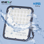 50W LED Floodlight Outdoor with Solar Panel, IP65 Waterproof, 1100 Lumens, Wall Light Work Lighting for Garage, Garden, Warehouse etc