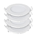 6W Recessed Round LED Mini Panel Downlight, 120mm Diameter, 105mm Hole Size, 2 Years Warranty, 20000 Hours Long life | Pack of 4 - 3000K