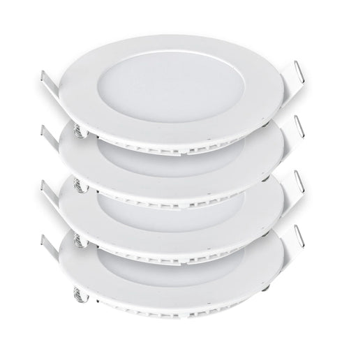 18W Recessed Round LED Downlight Mini Panel 220mm Diameter, 205mm Hole Size, CE Driver, 20000 Hours Long Life | Pack of 4 - 6000K